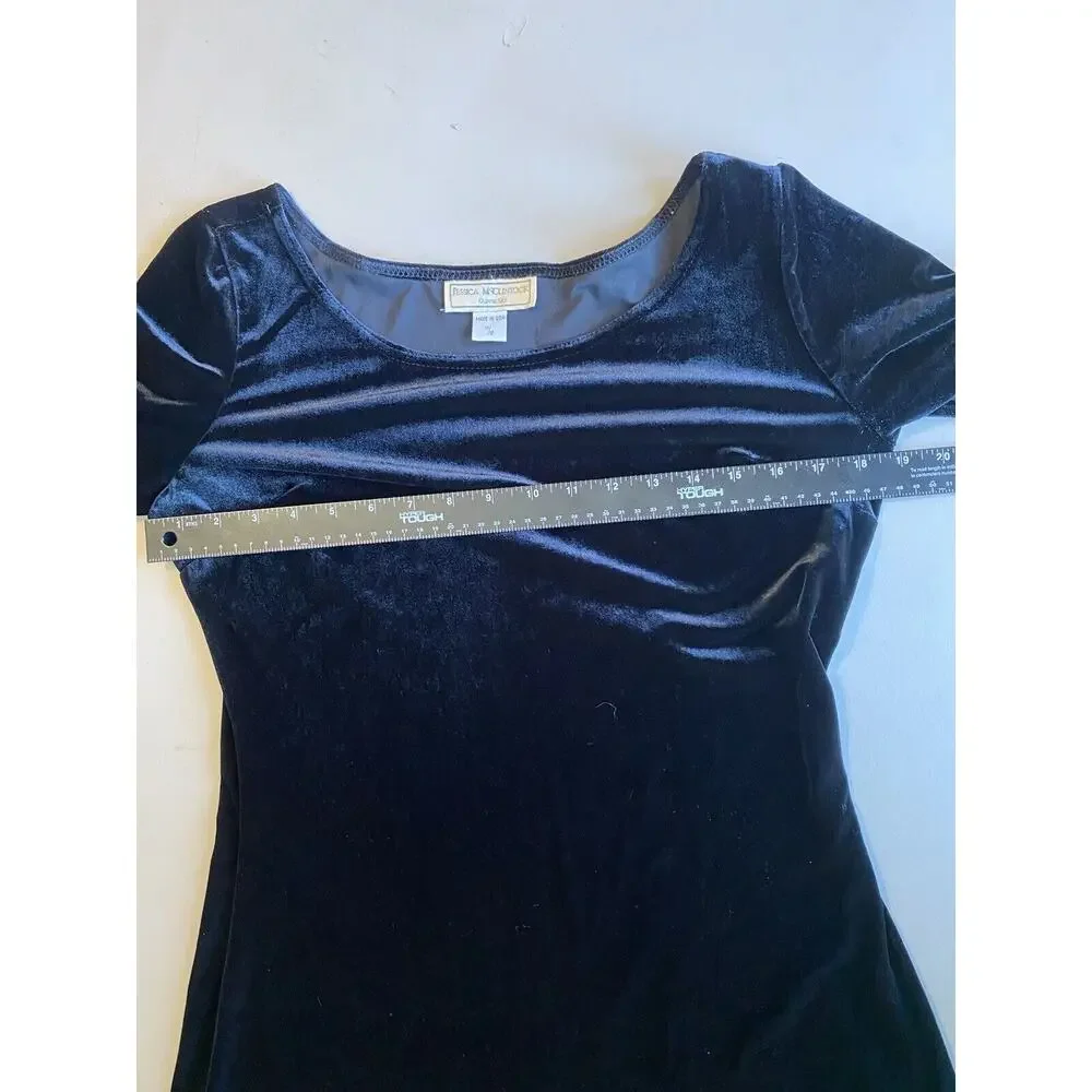 Jessica McClintock Gunne Sax Dress Size 11 Vintage Black Velvet Prom Party Guest